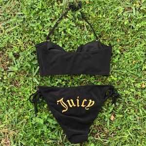 Juicy Couture Black Terry Cloth bikini